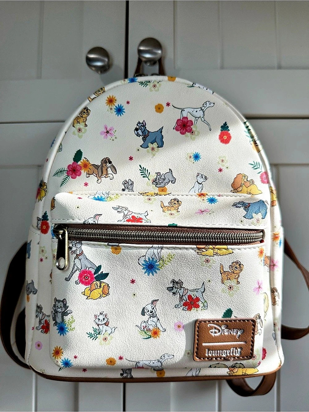 Loungefly Disney Pets and Florals Mini Backpack White Dalmatians Aristocats